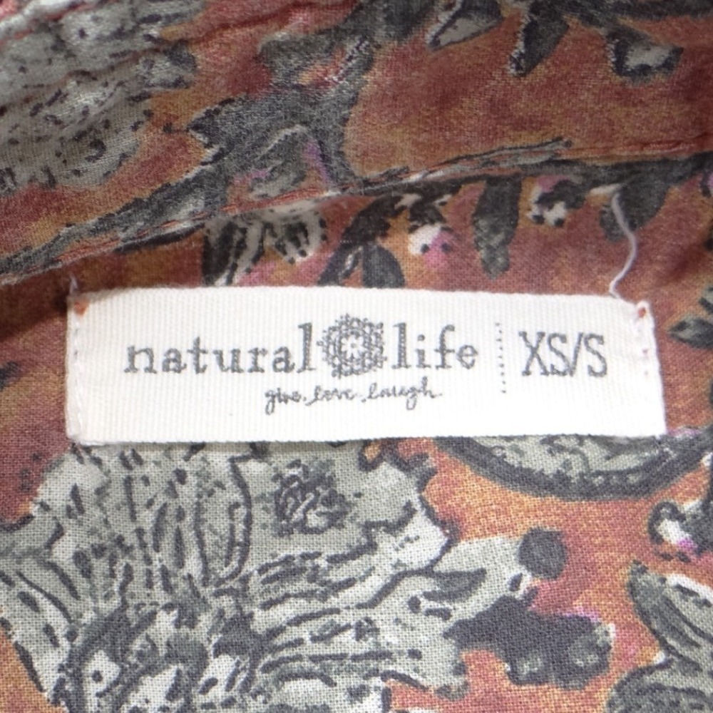 Natural Life Floral Button Down Maxi Dress Duster Terracotta XS/S Long Sleeve - Picture 2 of 5